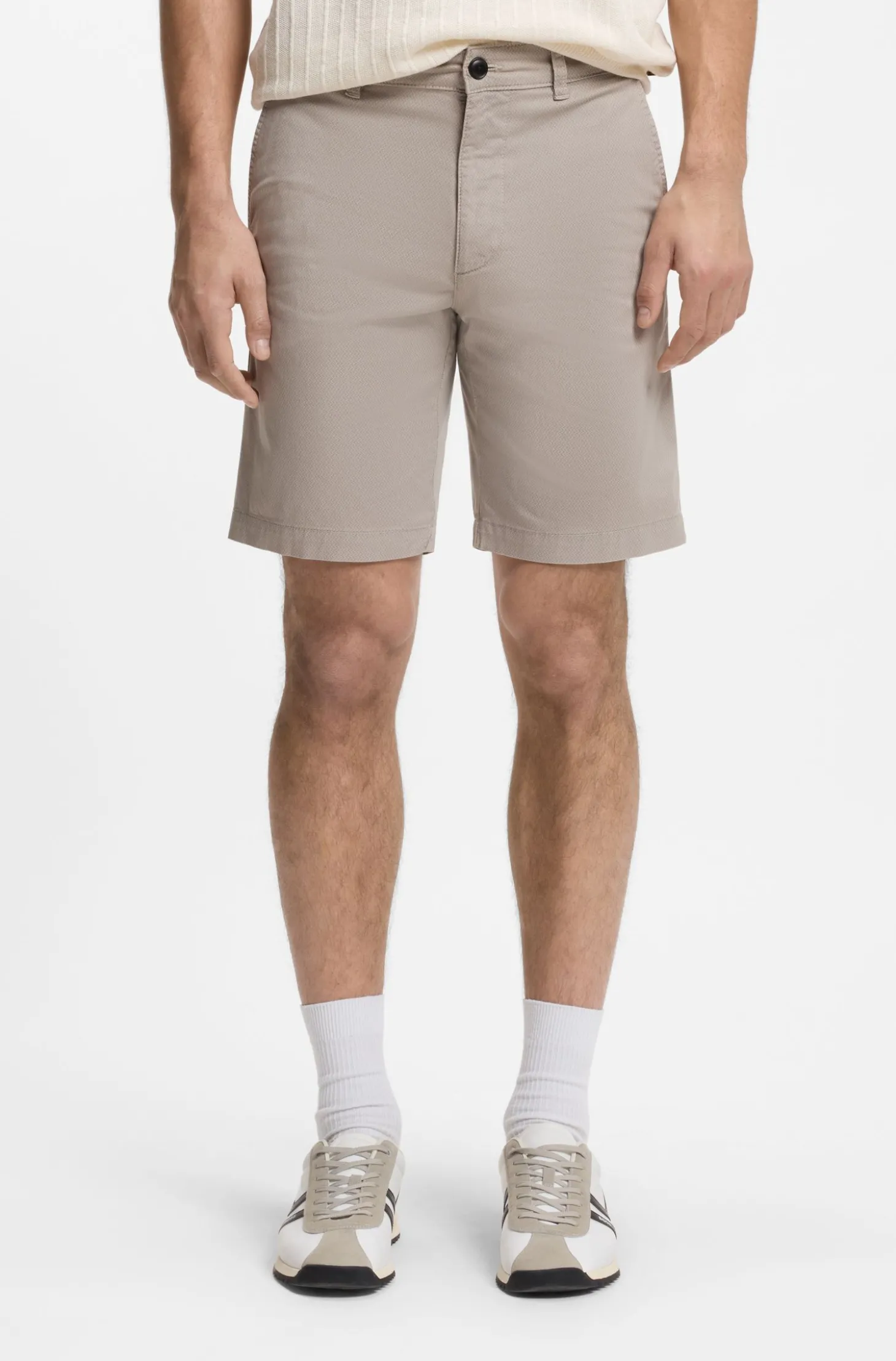 Slim-Fit Chino-Shorts aus bedruckter Stretch-Baumwolle