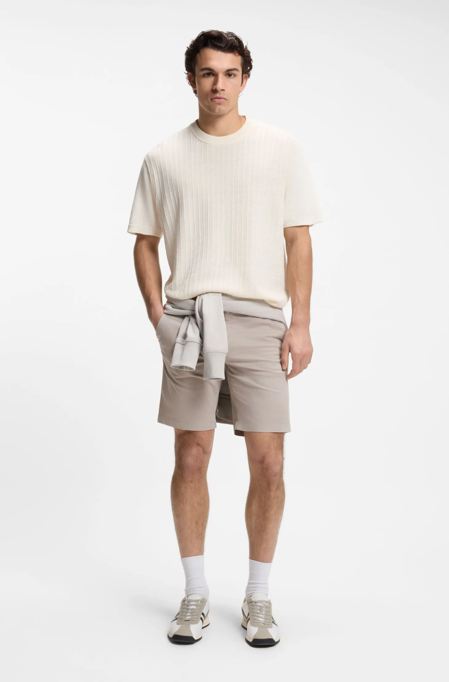 Slim-Fit Chino-Shorts aus bedruckter Stretch-Baumwolle