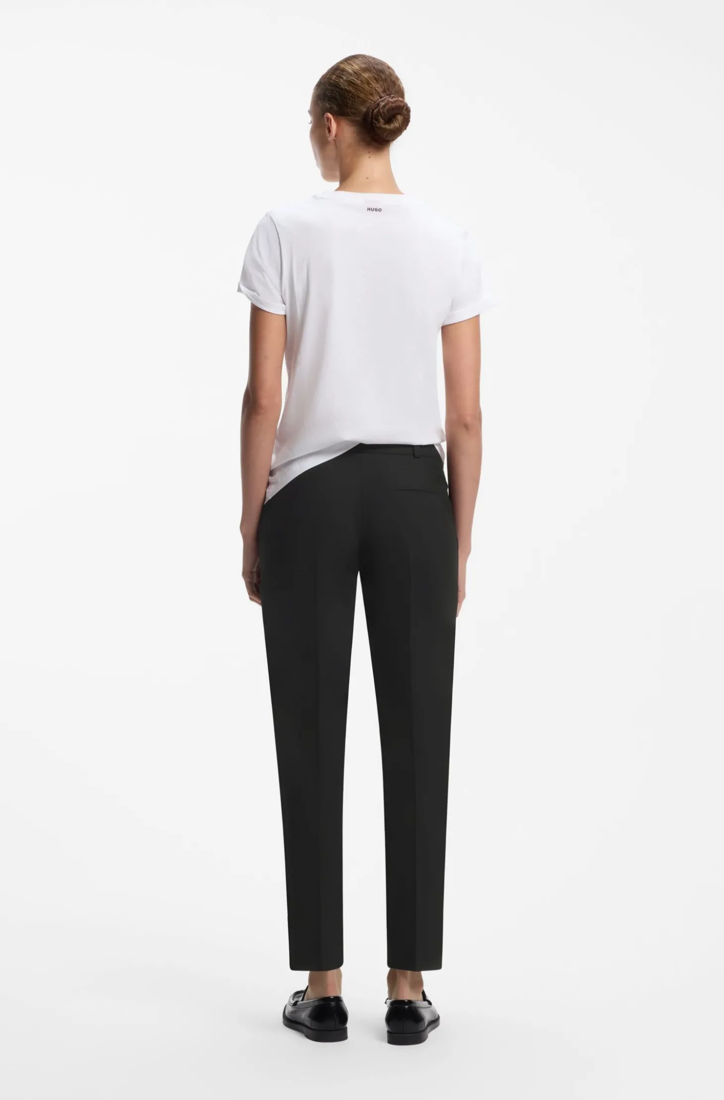 Slim-Fit Cropped-Hose aus Stretch-Gewebe