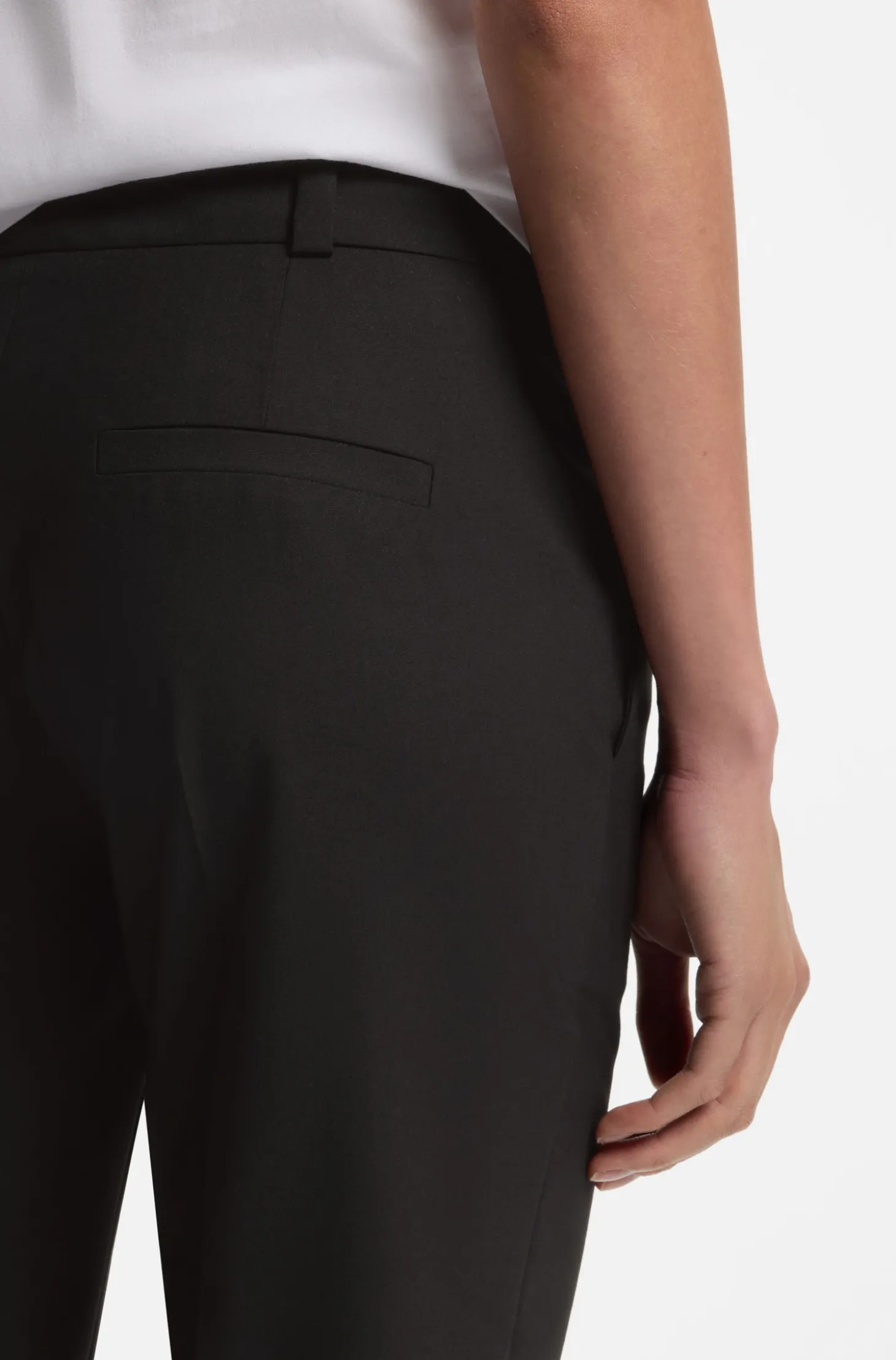 Slim-Fit Cropped-Hose aus Stretch-Gewebe