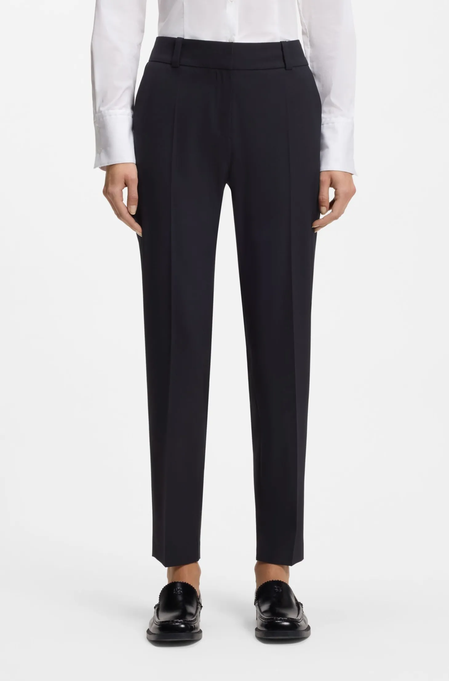Slim-Fit Cropped-Hose aus Stretch-Gewebe