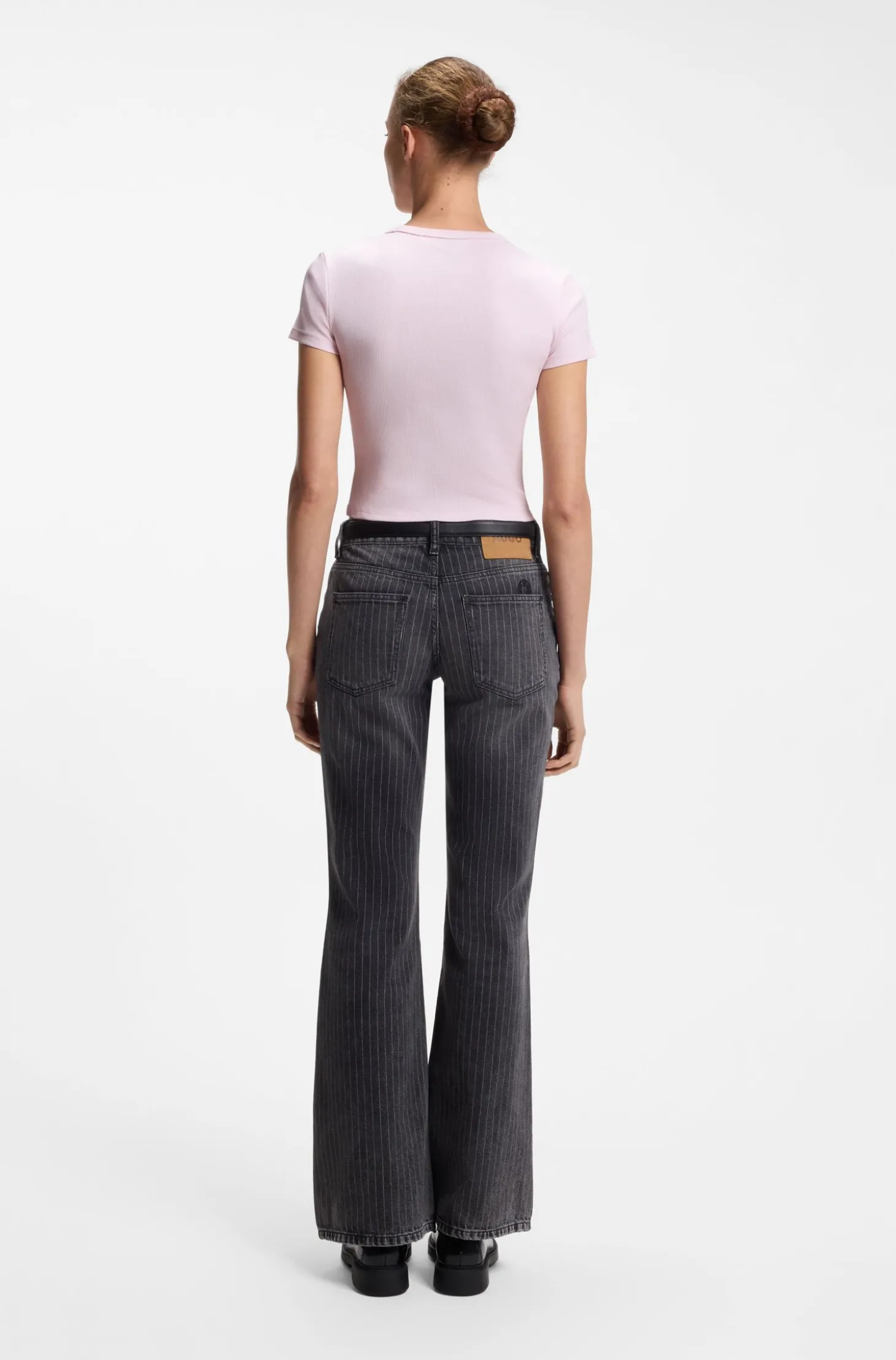 Slim-Fit Cropped T-Shirt aus Stretch-Baumwolle