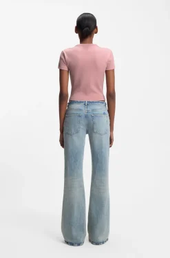 Slim-Fit Cropped T-Shirt aus Stretch-Baumwolle