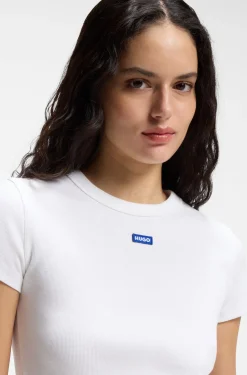 Slim-Fit Cropped T-Shirt aus Stretch-Baumwolle