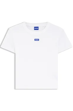 Slim-Fit Cropped T-Shirt aus Stretch-Baumwolle