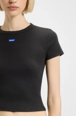 Slim-Fit Cropped T-Shirt aus Stretch-Baumwolle