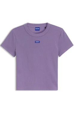 Slim-Fit Cropped T-Shirt aus Stretch-Baumwolle