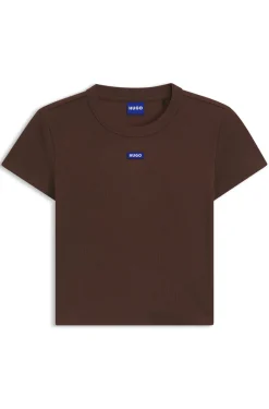 Slim-Fit Cropped T-Shirt aus Stretch-Baumwolle