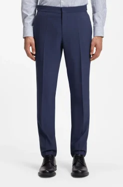 Slim-Fit Dreiteiler Anzug aus Woll-Mix mit Popeline-Struktur