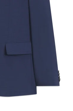 Slim-Fit Dreiteiler Anzug aus Woll-Mix mit Popeline-Struktur