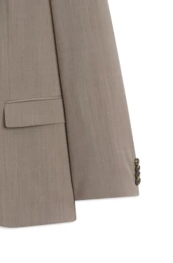 Slim-Fit Dreiteiler Anzug aus Woll-Mix mit Popeline-Struktur