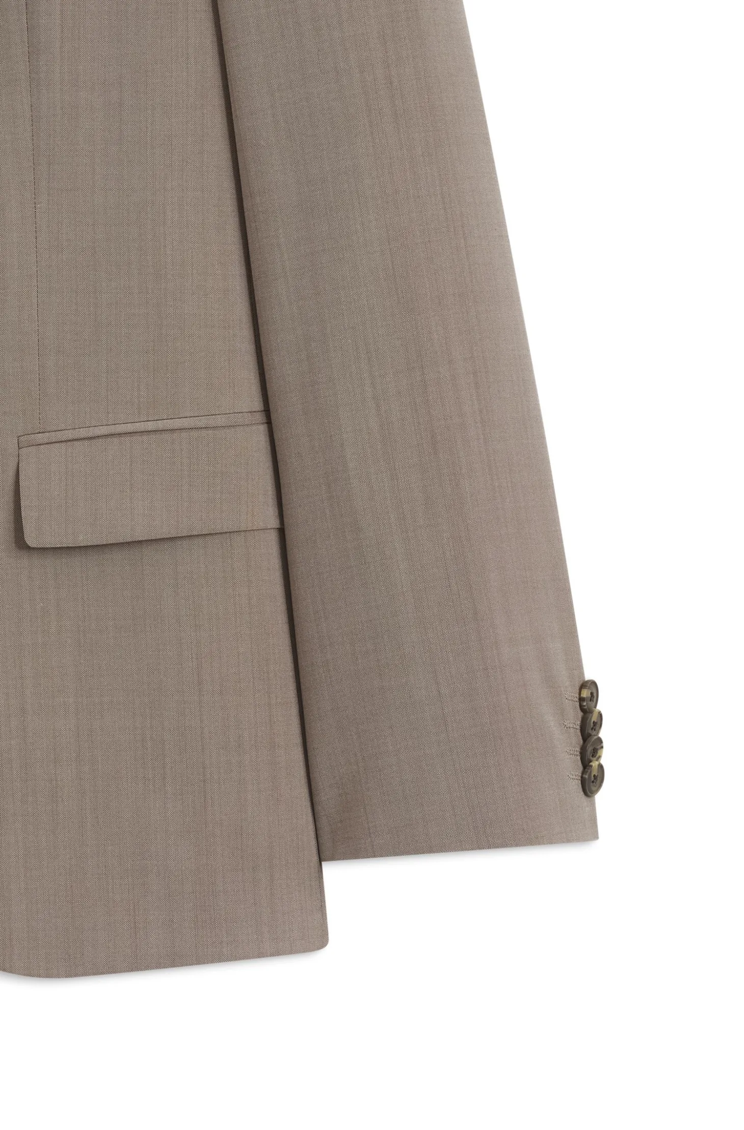 Slim-Fit Dreiteiler Anzug aus Woll-Mix mit Popeline-Struktur