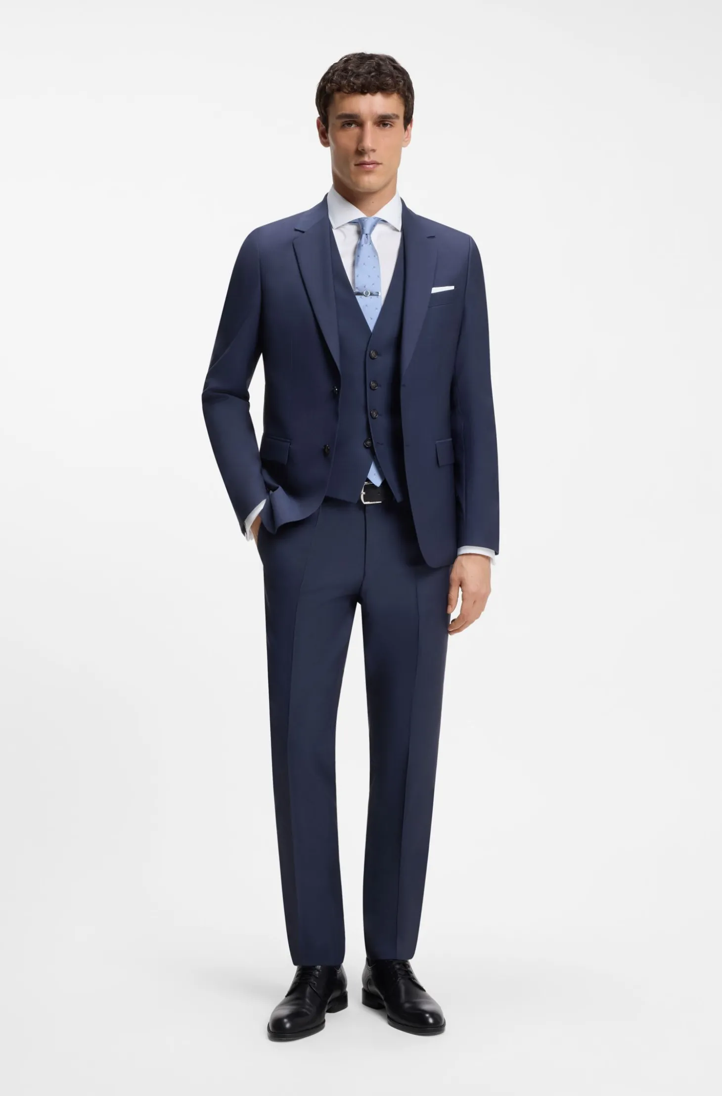 Slim-Fit Dreiteiler aus Schurwolle