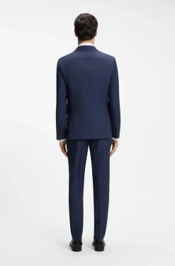 Slim-Fit Dreiteiler aus Schurwolle