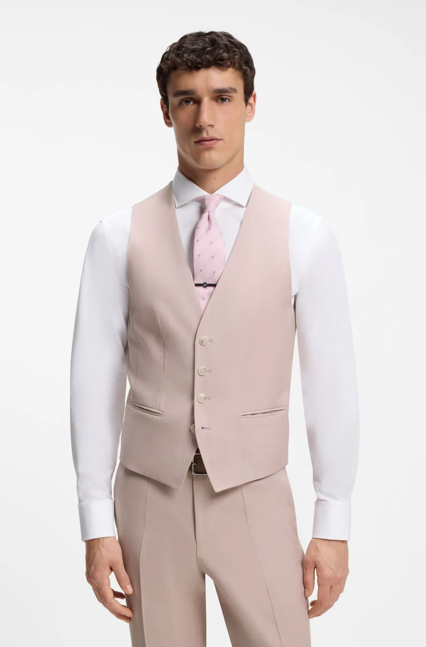 Slim-Fit Dreiteiler aus Schurwolle