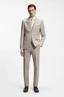 Slim-Fit Dreiteiler aus Schurwolle