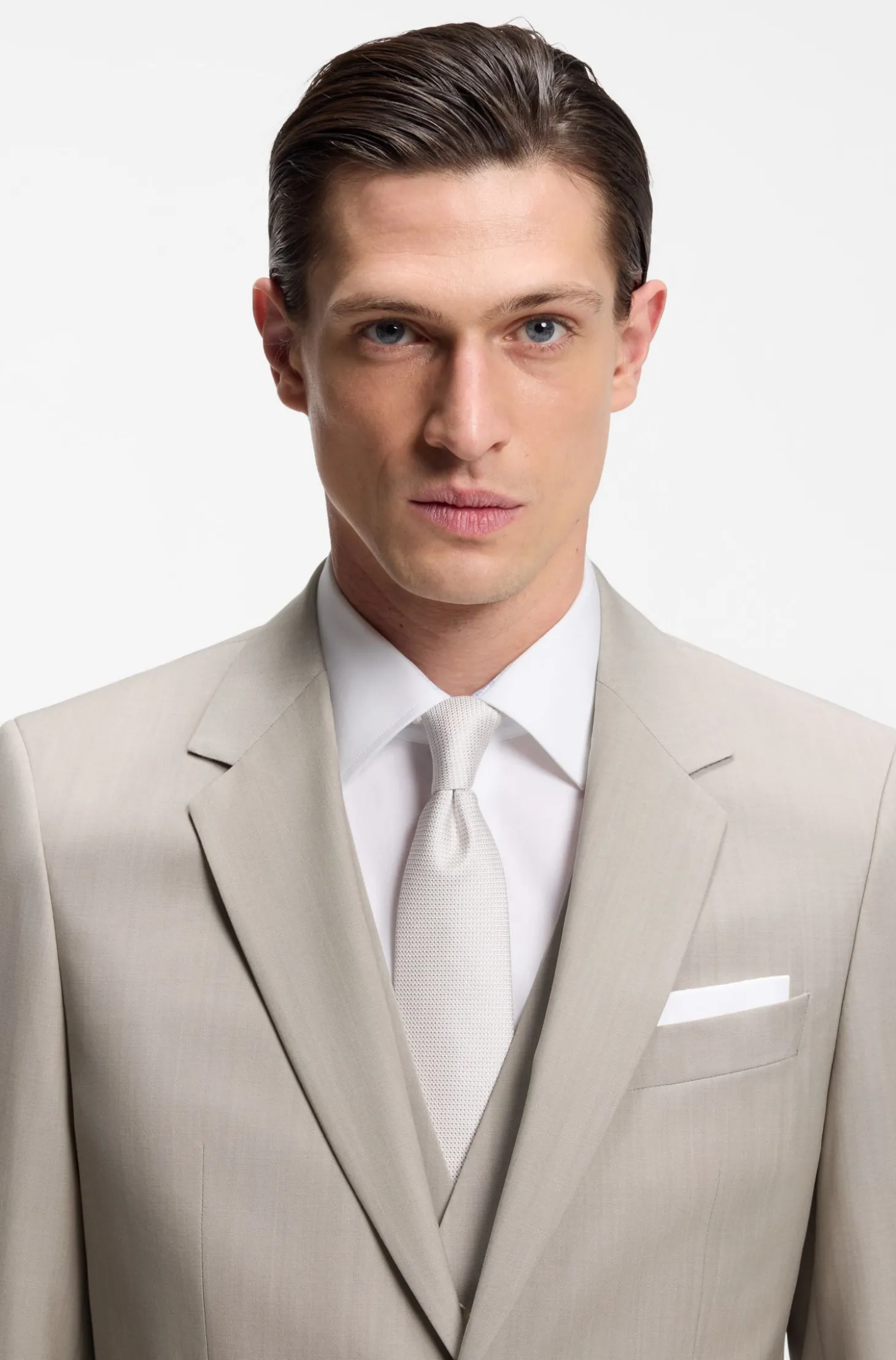 Slim-Fit Dreiteiler aus Schurwolle