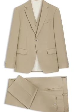 Slim-Fit Dreiteiler aus Schurwoll-Serge