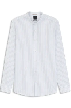 Slim-Fit Hemd aus Baumwolle mit Fischgrät-Streifen-Muster