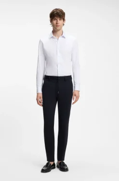 Slim-Fit Hemd aus Baumwoll-Mix mit Performance-Stretch