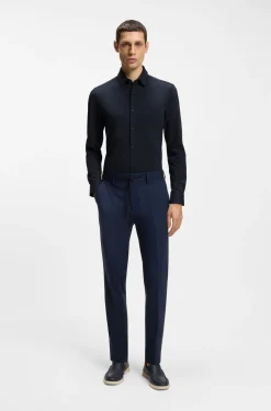 Slim-Fit Hemd aus Baumwoll-Mix mit Performance-Stretch