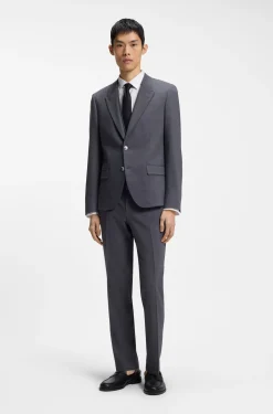 Slim-Fit Hemd aus Baumwoll-Mix mit Popeline-Struktur