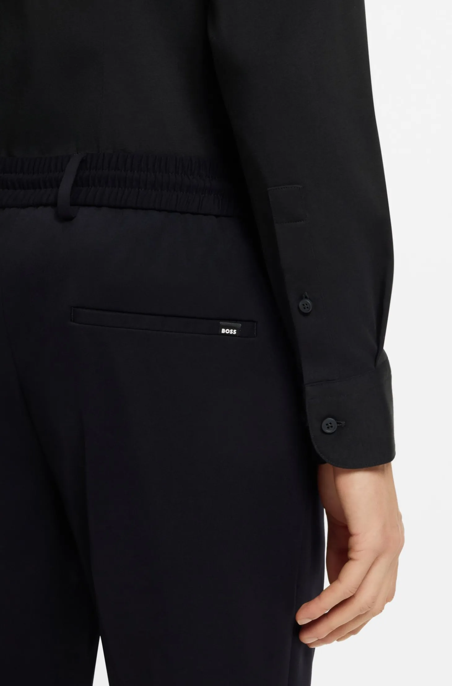 Slim-Fit Hemd aus Baumwoll-Mix mit Performance-Stretch