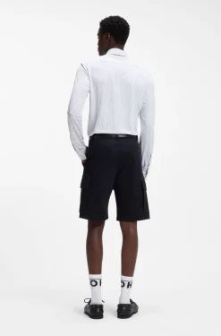 Slim-Fit Hemd aus bedrucktem Stretch-Jersey