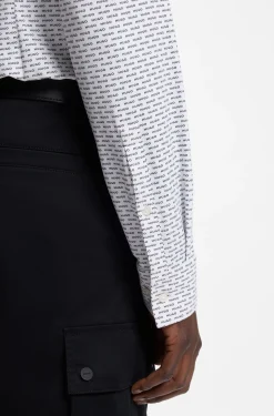 Slim-Fit Hemd aus bedrucktem Stretch-Jersey