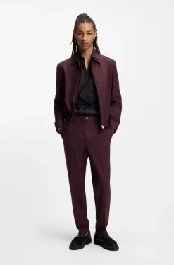 Slim-Fit Hemd aus bedrucktem Satin