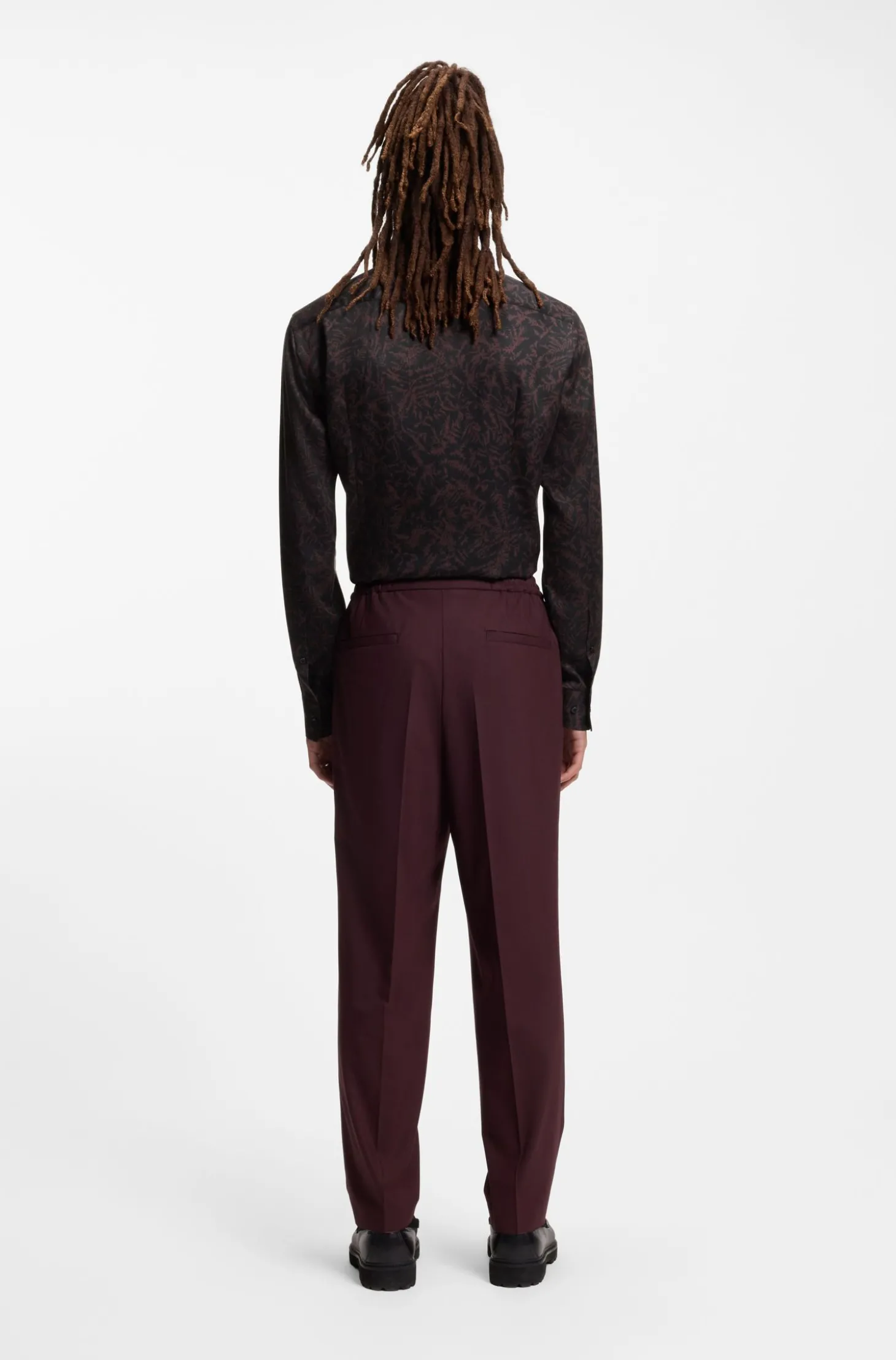Slim-Fit Hemd aus bedrucktem Satin