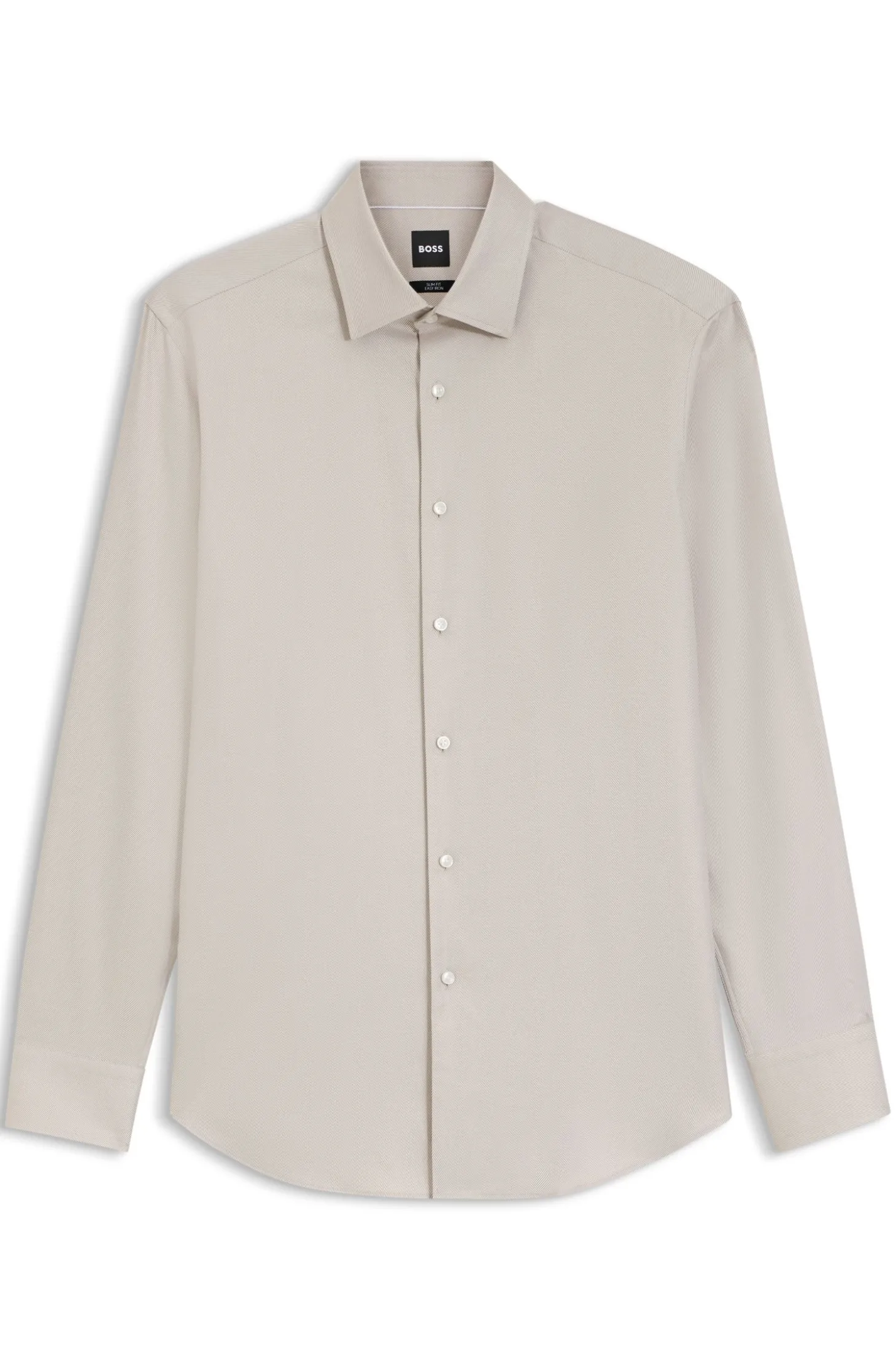Slim-Fit Hemd aus bügelleichtem Baumwoll-Twill