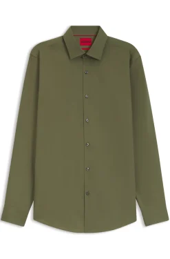 Slim-Fit Hemd aus bügelleichter Baumwoll-Popeline