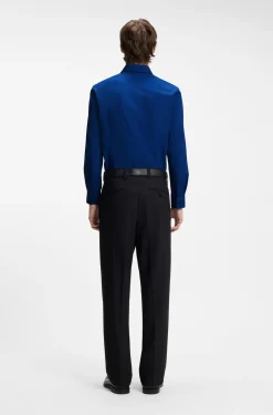 Slim-Fit Hemd aus bügelleichter Baumwoll-Popeline