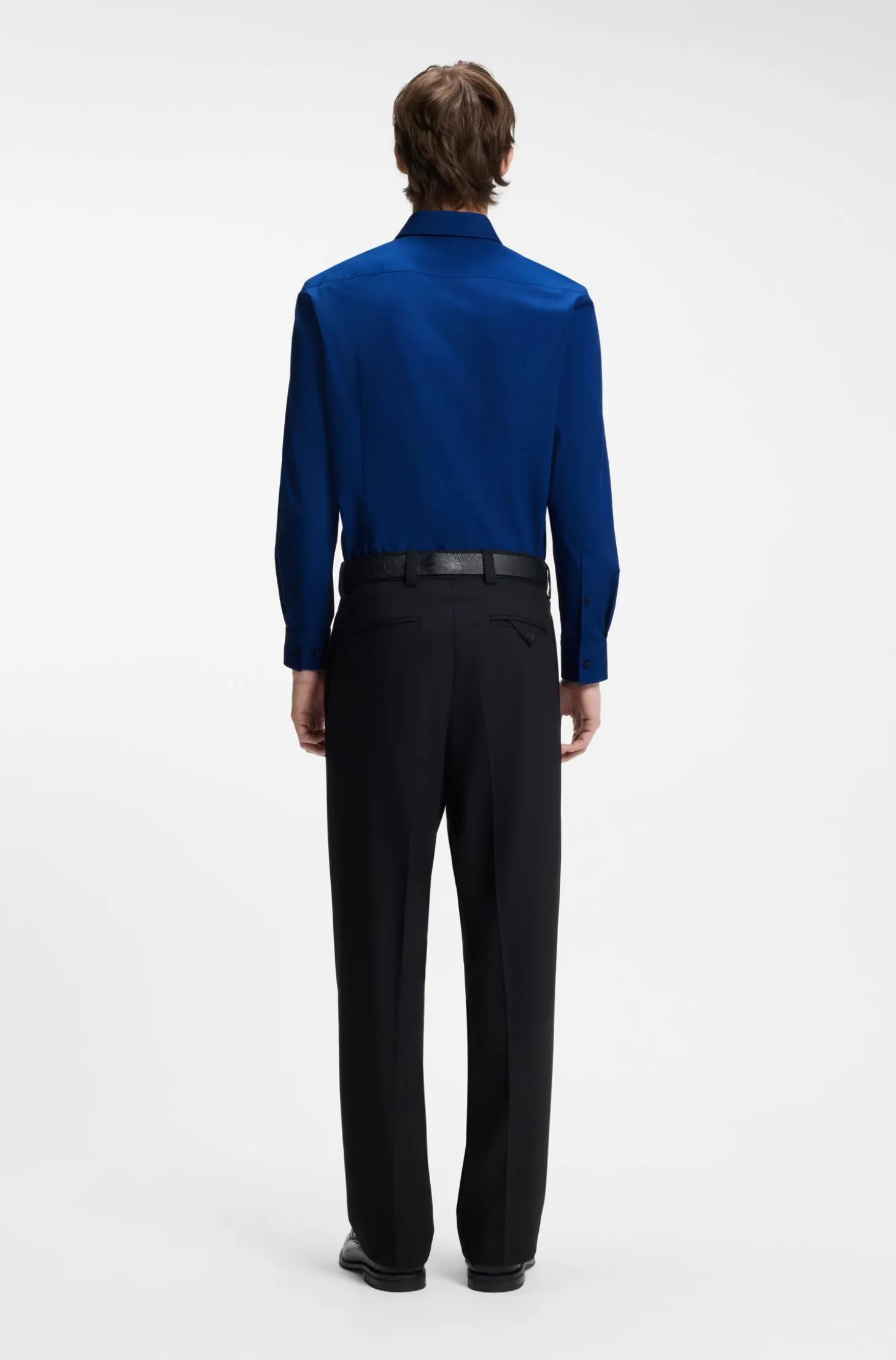 Slim-Fit Hemd aus bügelleichter Baumwoll-Popeline