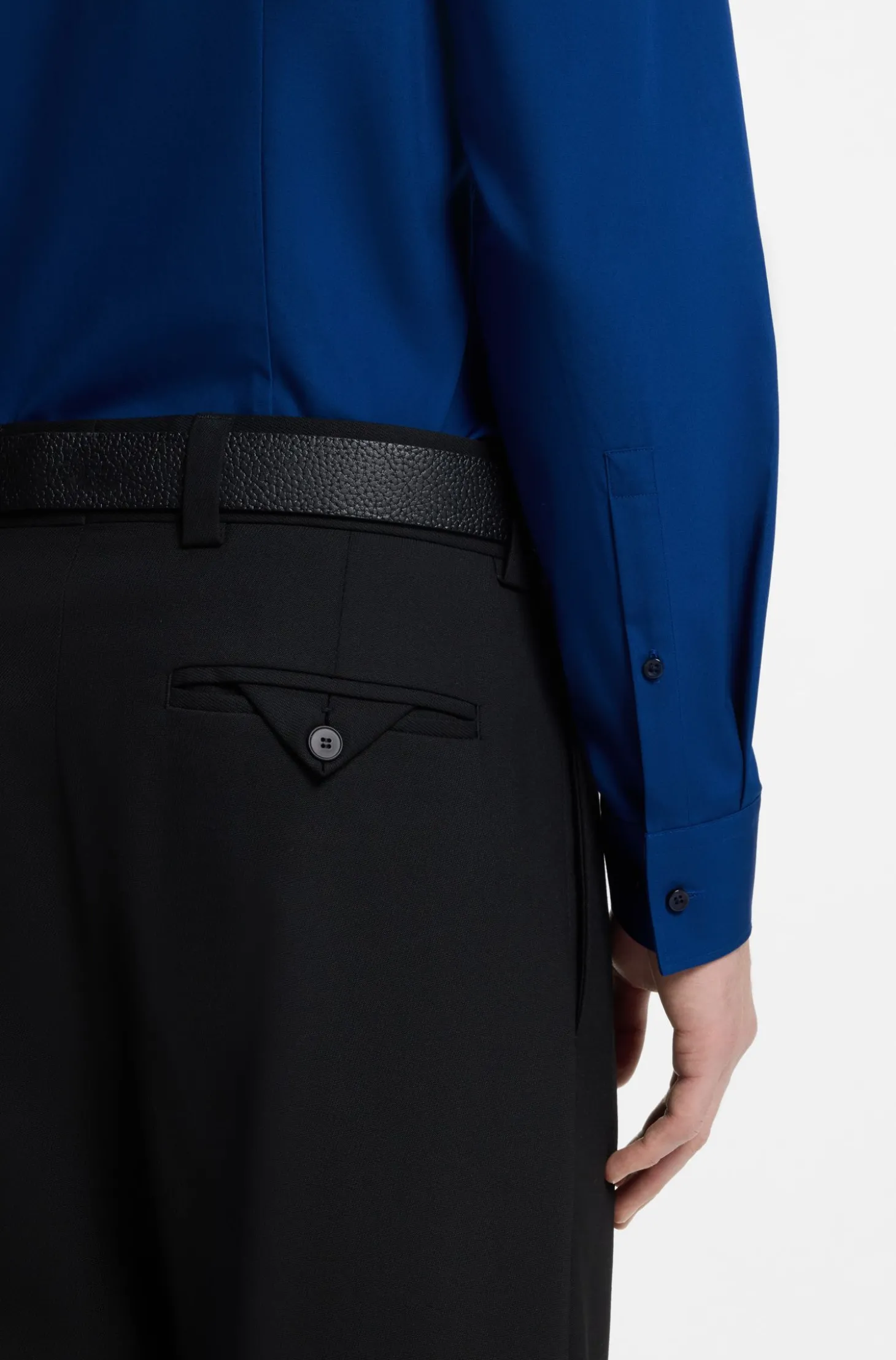 Slim-Fit Hemd aus bügelleichter Baumwoll-Popeline
