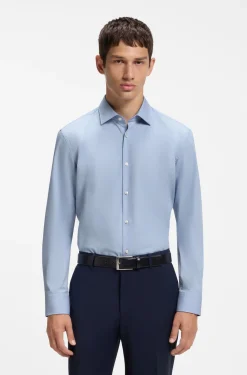 Slim-Fit Hemd aus bügelleichter Baumwoll-Popeline