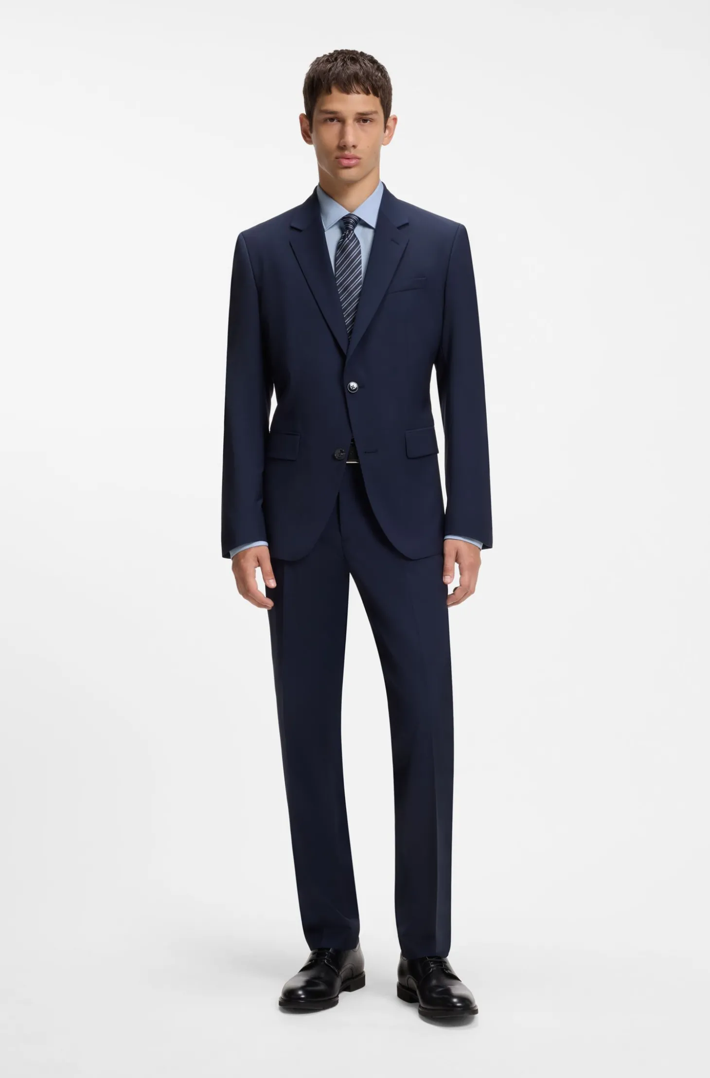 Slim-Fit Hemd aus bügelleichter Baumwoll-Popeline