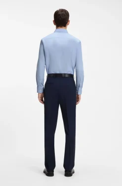 Slim-Fit Hemd aus bügelleichter Baumwoll-Popeline