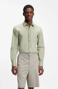 Slim-Fit Hemd aus bügelleichter Baumwoll-Popeline