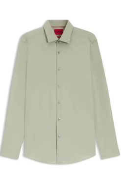 Slim-Fit Hemd aus bügelleichter Baumwoll-Popeline
