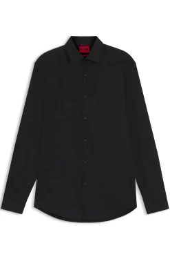 Slim-Fit Hemd aus bügelleichter Baumwoll-Popeline
