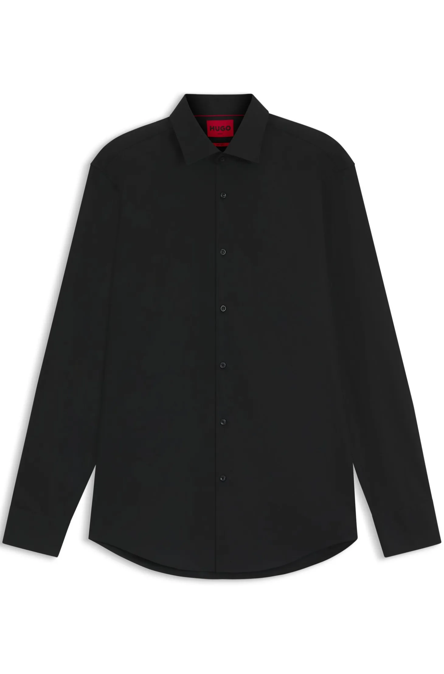 Slim-Fit Hemd aus bügelleichter Baumwoll-Popeline