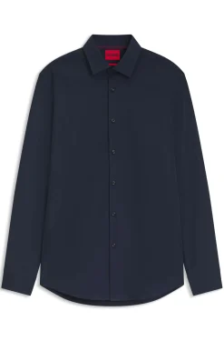 Slim-Fit Hemd aus bügelleichter Baumwoll-Popeline