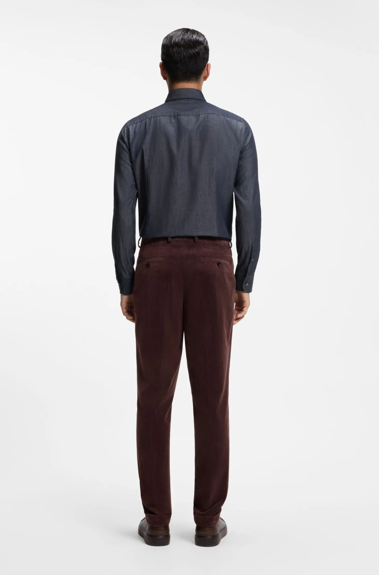 Slim-Fit Hemd aus Denim mit Kaschmir