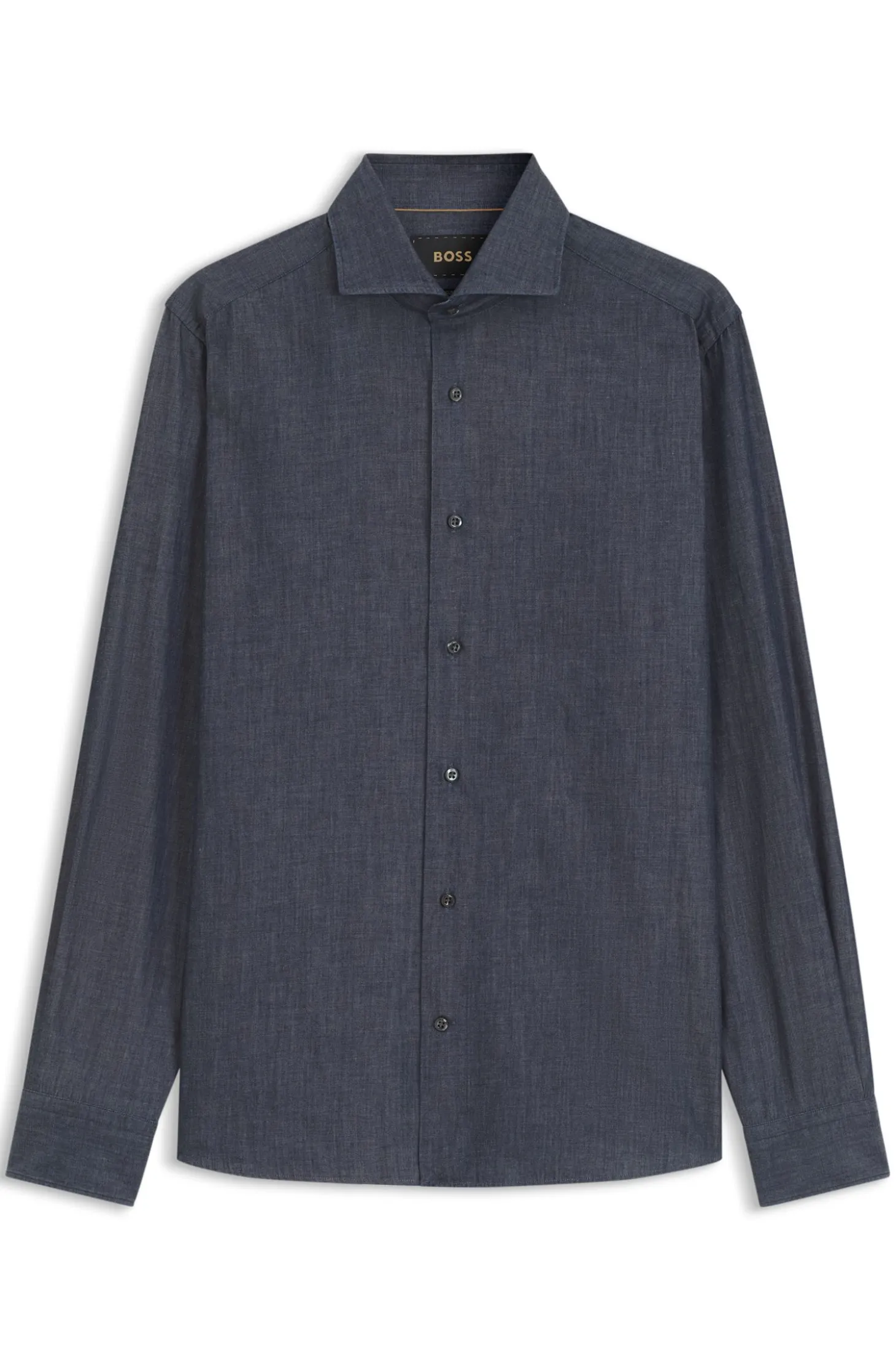 Slim-Fit Hemd aus Denim mit Kaschmir