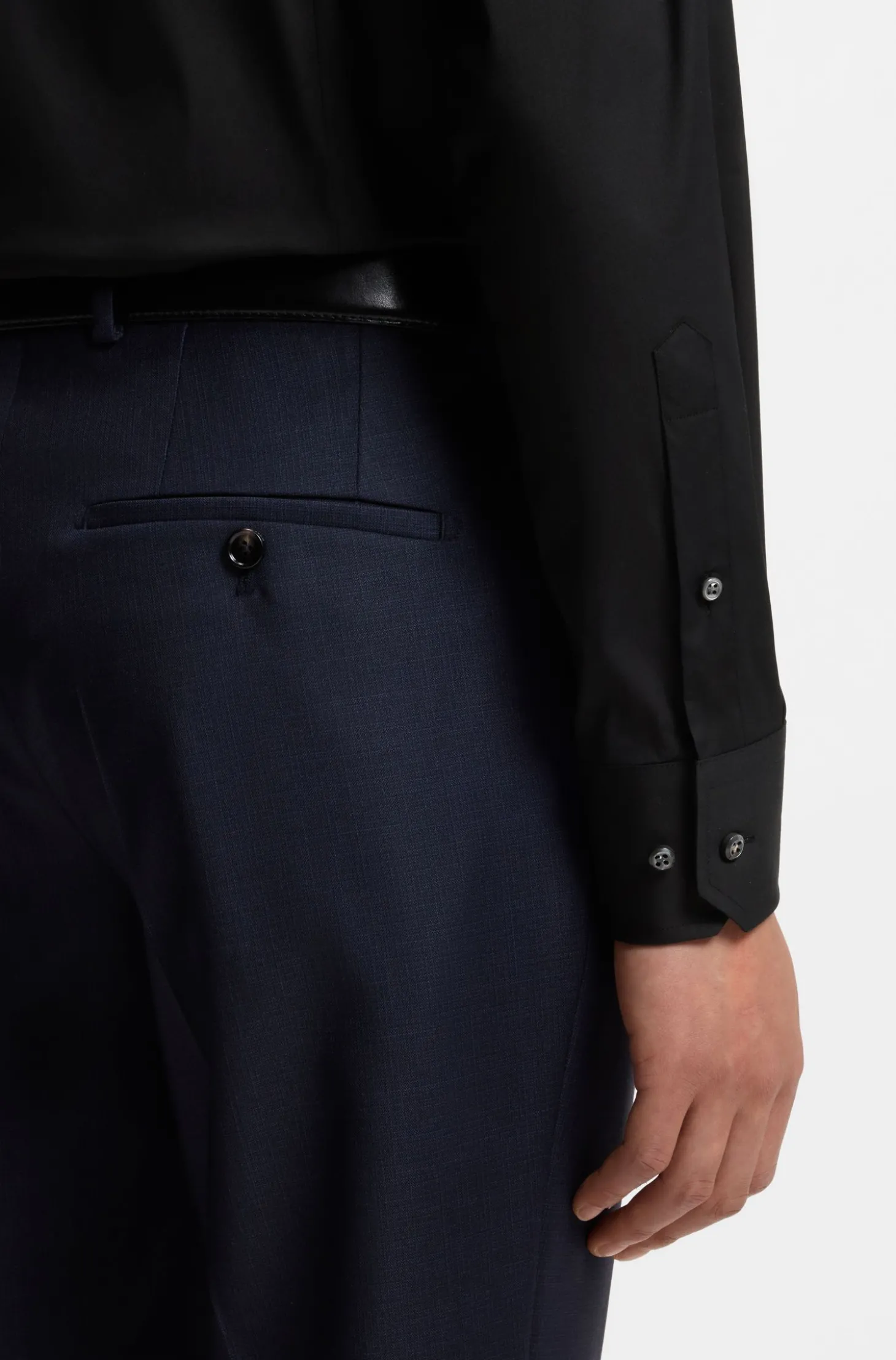 Slim-Fit Hemd aus elastischem Baumwoll-Mix mit Popeline-Webstruktur