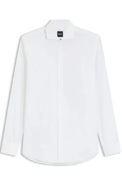 Slim-Fit Hemd aus elastischem Baumwoll-Twill