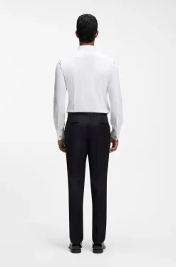 Slim-Fit Hemd aus elastischem Baumwoll-Twill