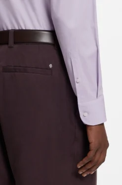 Slim-Fit Hemd aus elastischer Baumwoll-Popeline mit bügelleichtem Finish